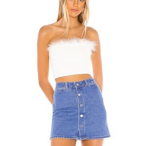 Olivia Strapless Top in White